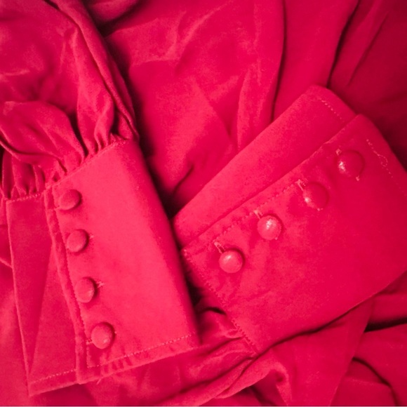 PrettyLittleThing Red Chiffon Ruched Bodycon Long Sleeve Dress  NWT Womens 10 - Picture 4 of 10